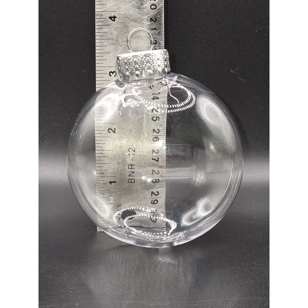 Clear Fillable Ornaments Balls 20Pcs Transparent Plastic Christmas Tree Decorat